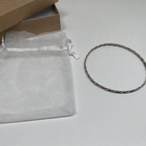 James Avery Sterling Silver 925 Hammered Twisted Wire Bangle Bracelet